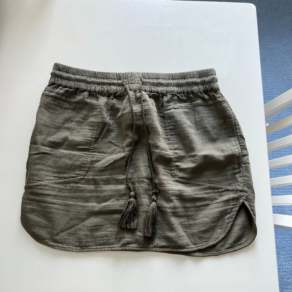 Khaki Green Aritzia Community Cotton Mini Skirt Size S